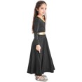 thumbnail image 4 of RUNQHUI Robe de Danse Métallique Dorée pour Filles, Prière Lituricale, Culte, Danse, Noir 14, 4 of 7