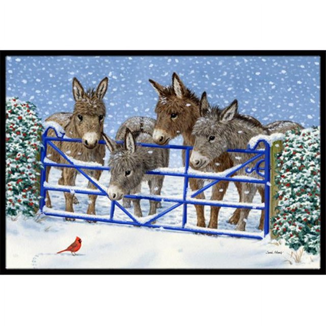 Carolines Treasures ASA2209JMAT Donkeys & Cardinal Indoor or Outdoor Mat- 24 x 36