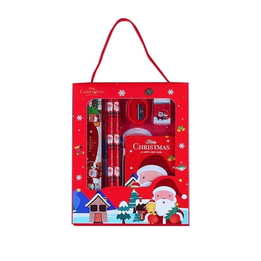 Christmas Kids Stationery Gift Set Notebook Pencils and Christmas Themed Items