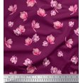 thumbnail image 1 of Soimoi Poly Georgette Fabric Magnolia Floral Print Fabric by Yard 52 Inch Wide, 1 of 3