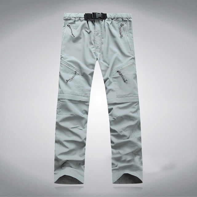 cllios Liquidation d'Entrepôt Pantalons Cargo de Randonnée pour Hommes en Gris, avec un design à Séchage Rapide et Imperméable avec des sections Détachables pour un Port Polyvalent. Fabriqués en polyester et spandex, Ces Pantalons Cargo Légers Sont Idéals pour les Activités de Plein Air au Printemps, en Été et en Automne. Comprend une Ceinture Ajustable et des Poches Zippées pour un Rangement Sécuritaire.