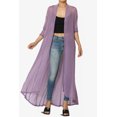 thumbnail image 3 of TheMogan Cardigan Long à Manches Longues en Maille pour Femmes Mi-Mollet Caftan Transparent, 3 of 6