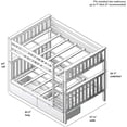 thumbnail image 4 of BEDSMART Solid Wood Full Over Full Bunk Bed With Storage | White, 4 of 7