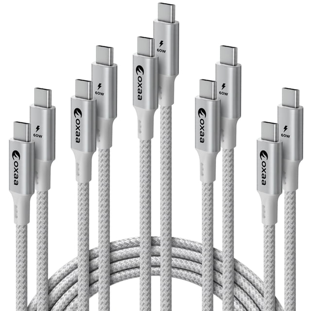OXAA USB C to USB C Fast Charging Cable 60W, Durable & High-Speed, Compatible with iOS, Android, and Laptops