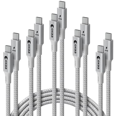 OXAA Câble de Recharge Rapide USB-C vers USB-C 60 W, Durable et Haute Vitesse, Compatible avec iOS, Android et Ordinateurs Portables
