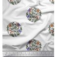thumbnail image 1 of Soimoi Silk Fabric Leaves & Floral Block Decor Fabric Printed Yard 42 Inch Wide, 1 of 3
