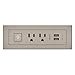 thumbnail image 3 of Legrand Wiremold RDSZNI10 radiant Furniture Power Center with USB and Switch, Recessed Power Strip, 2 Outlets, Type A USB, 10 Foot Cord, Nickel, 3 of 4