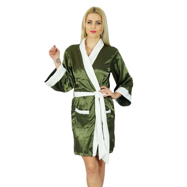 Bimba Robe Courte en Satin pour Femmes Ceinture en Velours Préparation Robe de Demoiselle d'Honneur Couverture
