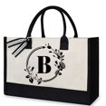 thumbnail image 2 of MesaSe Sac à Main en Toile Mode pour Femmes Imprimé Lettres Fleurs Couleur Frappé Portable, 2 of 6