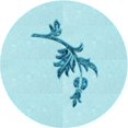 thumbnail image 1 of Ahgly Company Tapis de Zone Rond d'Intérieur Lavable à la Machine, Transitionnel, Bleu à Losanges Bleus, 6 Pieds Rond, 1 of 7