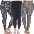 thumbnail image 1 of White Mark Leggings Imprimés Doux et Extensibles pour Femmes, Lot de 3, 1 of 2