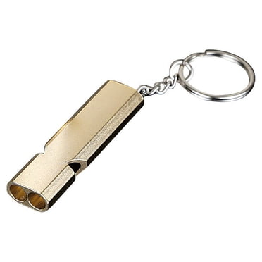relayinert Metal Whistle Aluminum Alloy Loud Sound Craftsmanship Outdoor Whistles Workmanship Camping Accessories Survival Prop gold 1Set