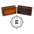 thumbnail image 1 of Printtoo Square Swirl Border Alphabet E Monogram Wood Mounted Rubber Stamp Office Stationary, 1 of 5