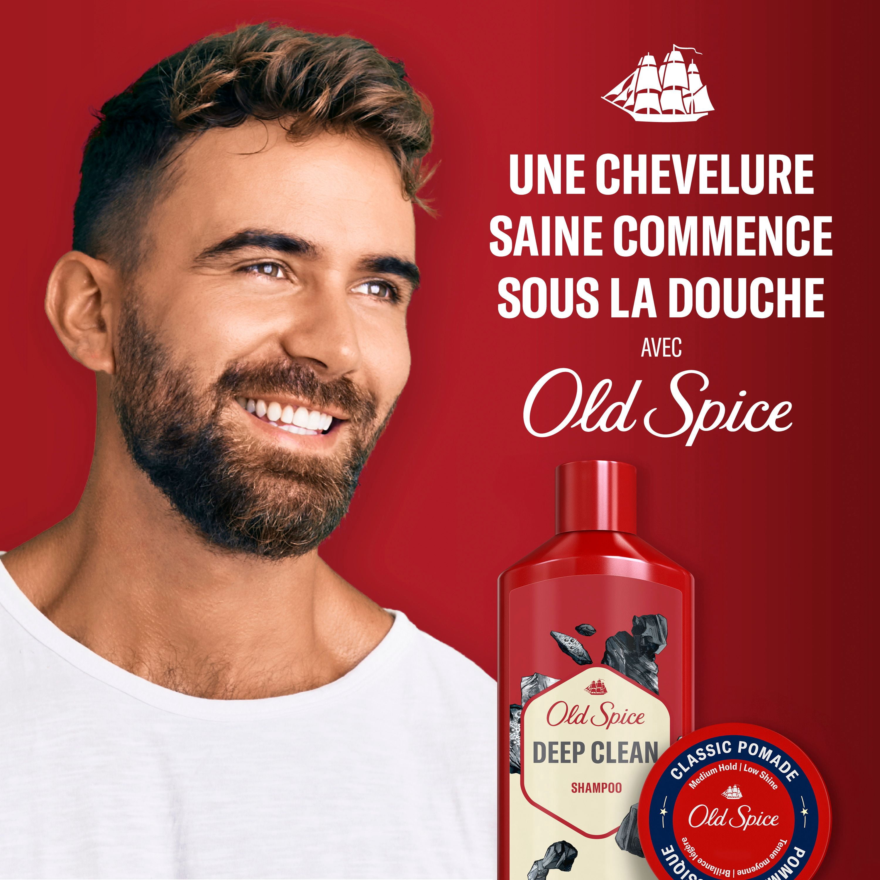 Old Spice Shampooing Lavage Intense pour Hommes avec Charbon de Bois, Parfum Frais et Propre, Élimine la Saleté et l'Huile Accumulées