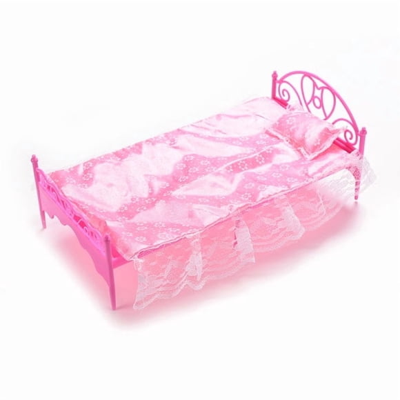 1 set of single bed for Barbie Dollhouse Furniture & Pillow Bed