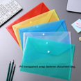 thumbnail image 1 of 12 Pcs A4 Plastic Envelopes Waterproof Clear Document File Folders Tutorial Organizer Pouch Bag School Office Supplies Red/Label pocket, 1 of 9
