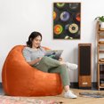 thumbnail image 3 of Jaxx Saxx Pouf Rond de 4 Pieds avec Housse Amovible, Mandarine (Ensemble de 1), 3 of 6