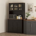 thumbnail image 2 of HOMCOM 71" Pantry Cabinet with Microwave Space, Tall Kitchen Hutch, Black, 2 of 10