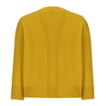 thumbnail image 3 of Penkiiy Cardigan Court à devant Ouvert à Manches 3/4 pour Femmes, Élégant Boléro pour Femmes, Jaune G, 3 of 5