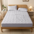 thumbnail image 1 of Protège-matelas Imperméable / Drap-Housse Antidérapant 35,4 X 78,7 Po / Housse de Lit en Polyester Bleu Pâle/gris / Tissu Extensible Reste en Place / Convient aux Enfants et aux Animaux, 1 of 6