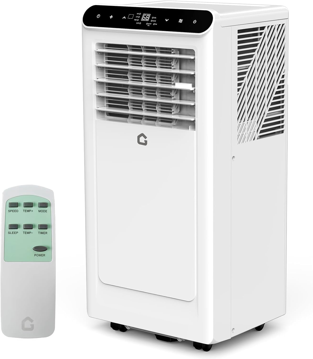 8,000 BTU Portable Air Conditioner, 4-In-1 Portable AC Units for Rooms with Fan, Dehumidifier, Cools Up to 350 Sq.Ft. Room Air Conditioner, Remote, Auto Swing, Quite Opration, Timer, Black Top