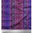thumbnail image 1 of Soimoi Tissu Satin Modal Rayé & Imprimé Kaléidoscope Mandala au Mètre 42 Pouces de Large, 1 of 3
