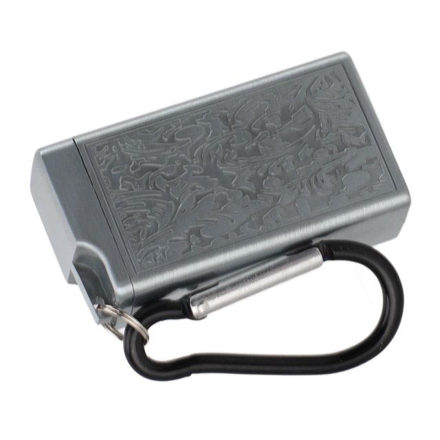 Portable Ashtray Pocket Covered with Lid, Aluminum Alloy, Mini Embossed Pattern, Bar Indoor Outdoor Home Office, Easy to Use, Wide Application, Easy to Carry