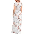 thumbnail image 2 of Robe Longue Maxi Décontractée à Fleurs pour Femmes, Manches Courtes, Coupe Ample, Unie, avec Poches, 2 of 2