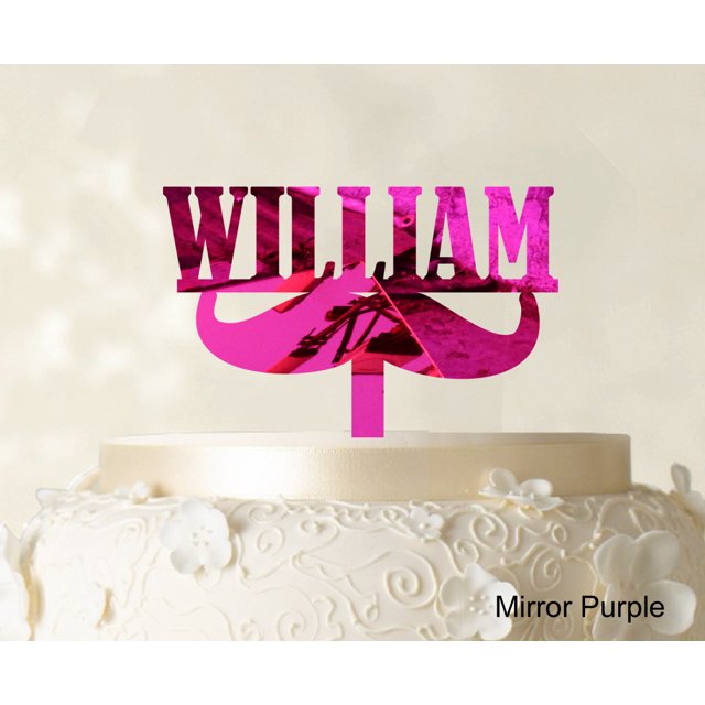 Custom Name Cake Topper Personalized Mirror Cake Topper Color Option Available 5-7 Inches Wide