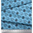 thumbnail image 3 of Soimoi Polyester Crepe Fabric Bird,Fish & Ship Ocean Fabric Prints by Yard 42 Inch Wide, 3 of 3
