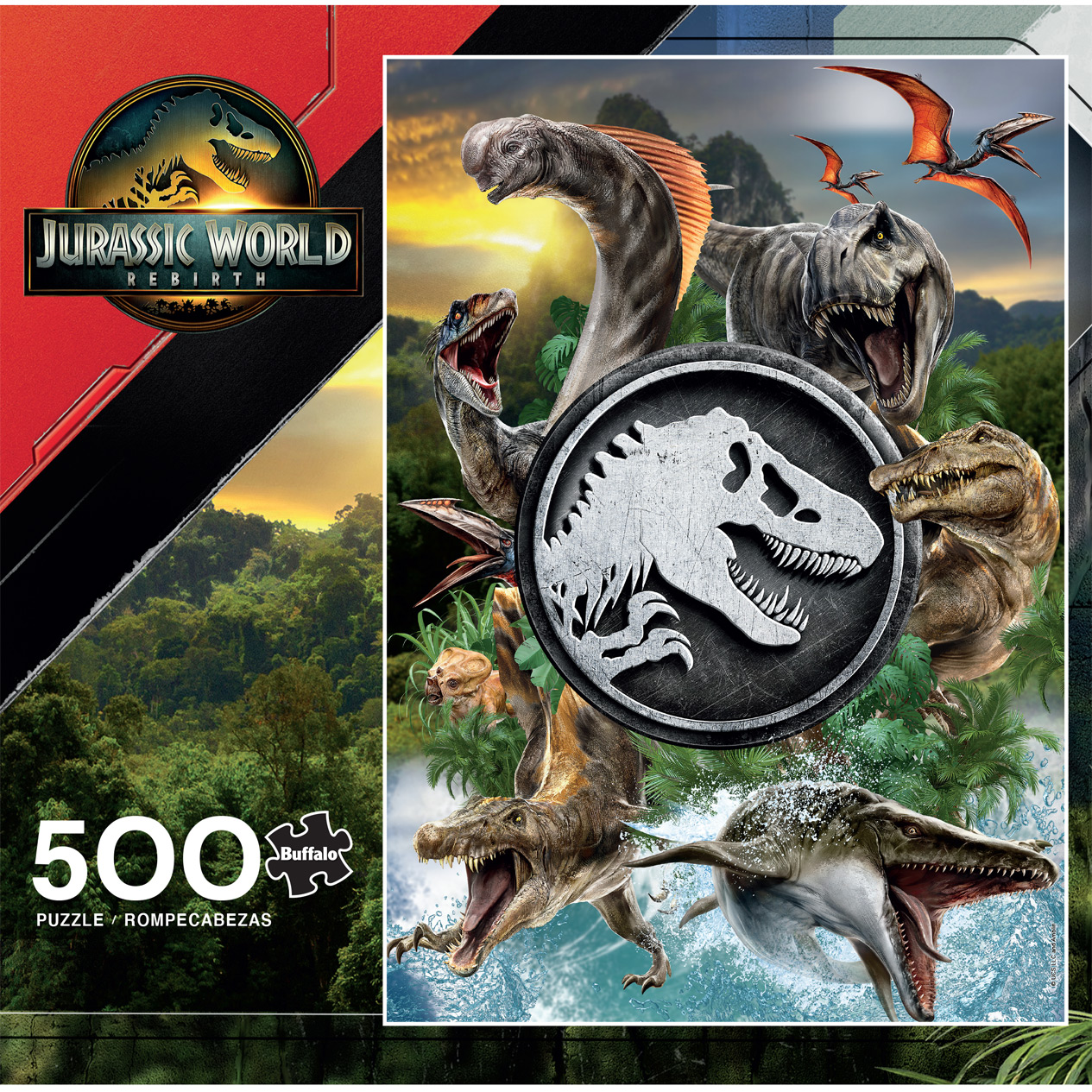 Buffalo Games Jurassic World Rebirth Puzzle de 500 pièces imbriqué pour adultes de 14 à 99 ans