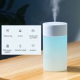 thumbnail image 2 of Arealer 260mL Mist Humidifier Diffuser Portable Colorful Night Light Quiet Cool Humidifier Desktop USB Powered Waterless Auto-Off Humidifier for Home Travel Car Office Bedroom, 2 of 6