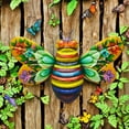 thumbnail image 4 of Iron Wall Art Decor for Outdoor Garden and Indoor Home Use – Blue Metal Wall Hanging Sculpture, 7.47 in x 5.11 in x 0 in, 4 of 4