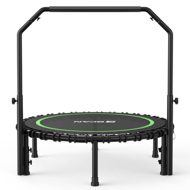 BCAN Mini-Trampoline Pliable de 450 Lb, Trampoline D\'entraînement Physique de 40 Pouces avec Cordes Élastiques, Rebondisseur d'Exercice Stable et Silencieux pour Enfants/adultes
