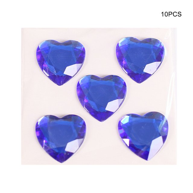 Heart Rhinestone Stickers Acrylic Crystal Handheld Gems Multipurpose Decorative Handheld Clothes Scrapbooking DIY Crafts Necklace Dark Blue