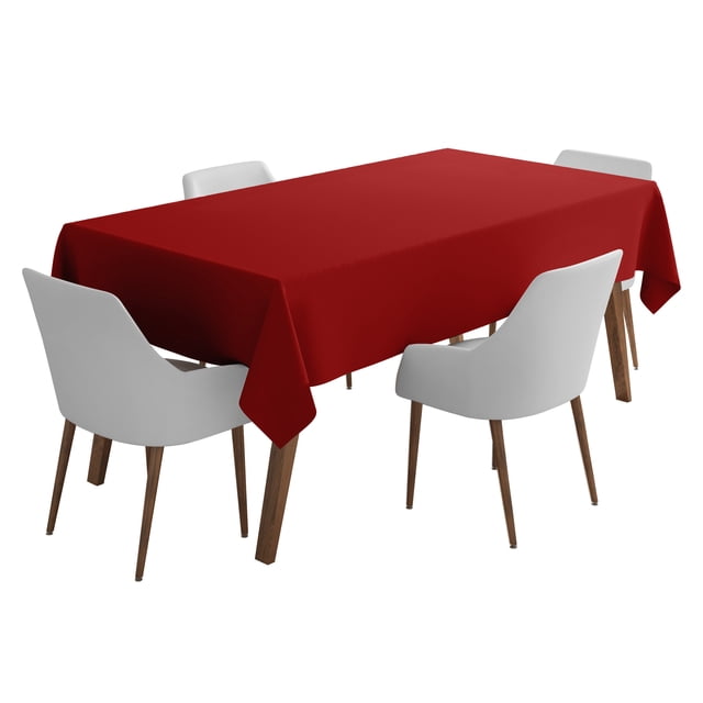 Vargottam Indoor/Outdoor Tablecloth 58 x 102" Inch Rectangular Tablecloth Waterproof Patio Table Cloths, Spring/Summer Table Covers for Backyard Circular Table/BBQs/Picnic - Red