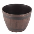 thumbnail image 2 of Pot de Fleurs en Résine, Tonneau de Plantation Imitation Bois pour Plantes d'Intérieur et d'Extérieur, 2 of 8