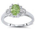 thumbnail image 1 of 5/8Ct Peridot & Diamond Ring 14K White Gold, 1 of 2