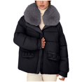 thumbnail image 1 of EGNMCR Parkas à Manches Longues Veste Décontractée à Capuche Colorée pour Femmes Veste en Coton pour Femmes, 1 of 6