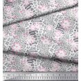 thumbnail image 2 of Soimoi White Rayon Fabric Leopard Animal Skin Print Fabric by Yard 42 Inch Wide, 2 of 3