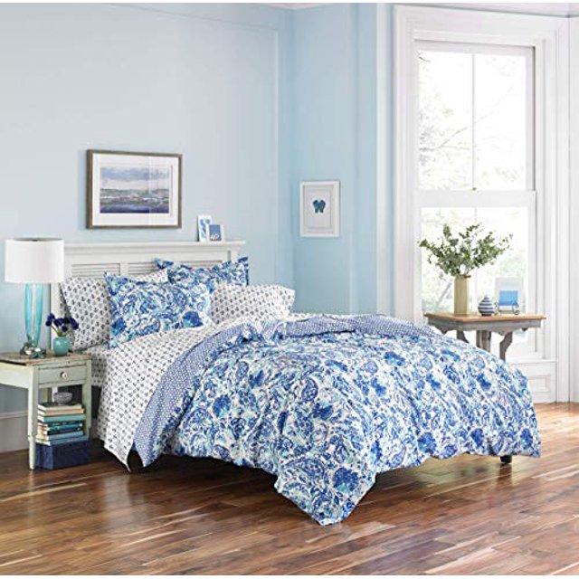 Poppy & Fritz Ensemble de Couette en Coton Brooke, Très Grand, Bleu