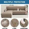 thumbnail image 4 of CHOK L-Shape Sofa Slipcover Sectional 3 Seater Chaise Cover Pet Dogs Couch Protector  (Black Large), 4 of 10