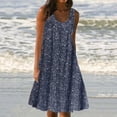 thumbnail image 1 of Robes pour Femmes 2024 Robe d'Été pour Femme à Imprimé Manches Courtes Col Rond Robe Ample Robe de Plage Robe Soleil Robe Midi Fluide à Volants en Liquidation, 1 of 8