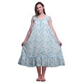 thumbnail image 1 of Bimba Nuisettes en Coton Bleu Bébé à Imprimé Empreintes d'Oiseau et Canard pour Femmes, Robe Sans Manches, Vêtement de Nuit, Robe Maxi, Très Grand, 1 of 6