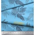 thumbnail image 1 of Soimoi Blue polyester Crepe Fabric Berries Leaves Print Fabric by Yard 52 Inch Wide, 1 of 2