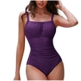 thumbnail image 1 of Push Up One Piece Swimsuits Womens Adjustable Straps Tummy Control Bathing Suits Scoop Neck Ruched Slimming Swimwear, 1 of 5