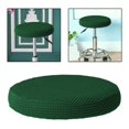 thumbnail image 3 of Housses de Coussin pour Tabouret Rond Luxe Antipoussière avec Élastique Lavable Siège de Chaise Vert Foncé, 3 of 9