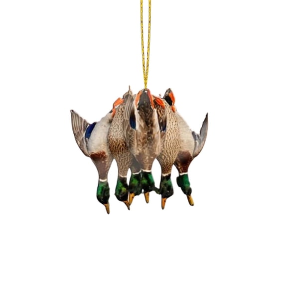 Bwiyojiz Décoration Intérieure Ornements Suspendus Canards Décorations de Chasse Voiture Sauvagine Sapin de Noël en Acrylique, Cadeaux de Noël, Multicolore