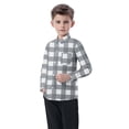 thumbnail image 4 of vdgthytj Toddler Boys Girls Plaid Button down Shirts Kids Collared Long Sleeve Uniform Dress Shirt Tops Spring Fall Clothes, 4 of 7
