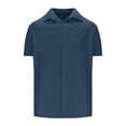 thumbnail image 4 of asjyhkr Mens Beach Button down Shirts Casual Stretch Collared Summer Travel Short Sleeve Tops, 4 of 5